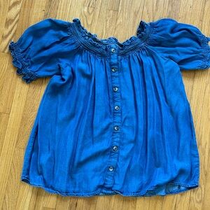 Light denim baby doll top